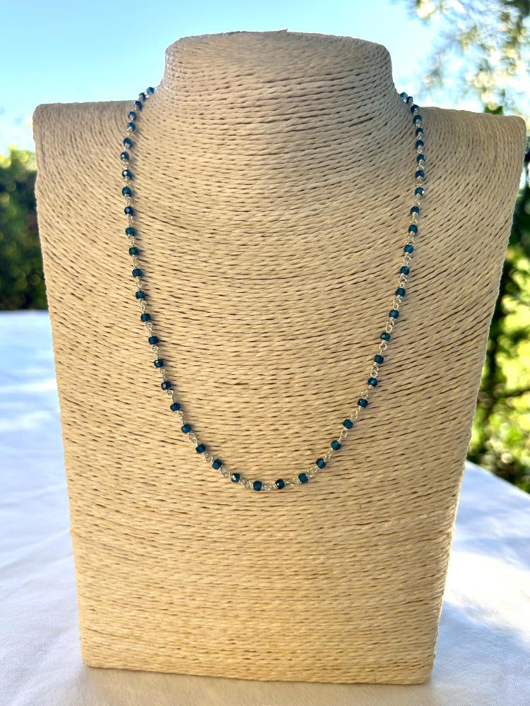 GIROCOLLO IN ZIRCONI BLU E ARGENTO NATURALE