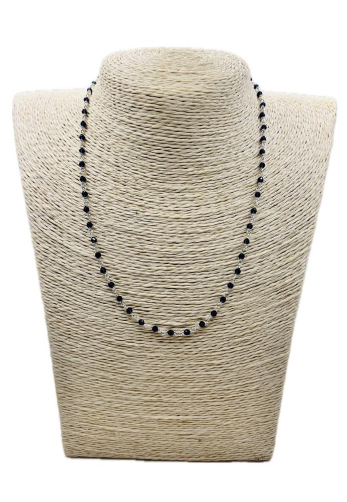 GREEN AGATE AND NATURAL SILVER CHOKER