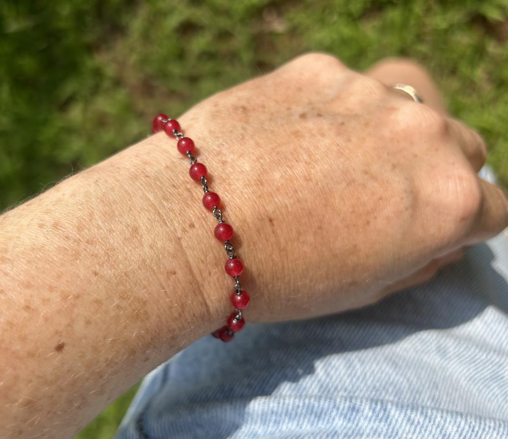 Bracciale Agata rossa brunito