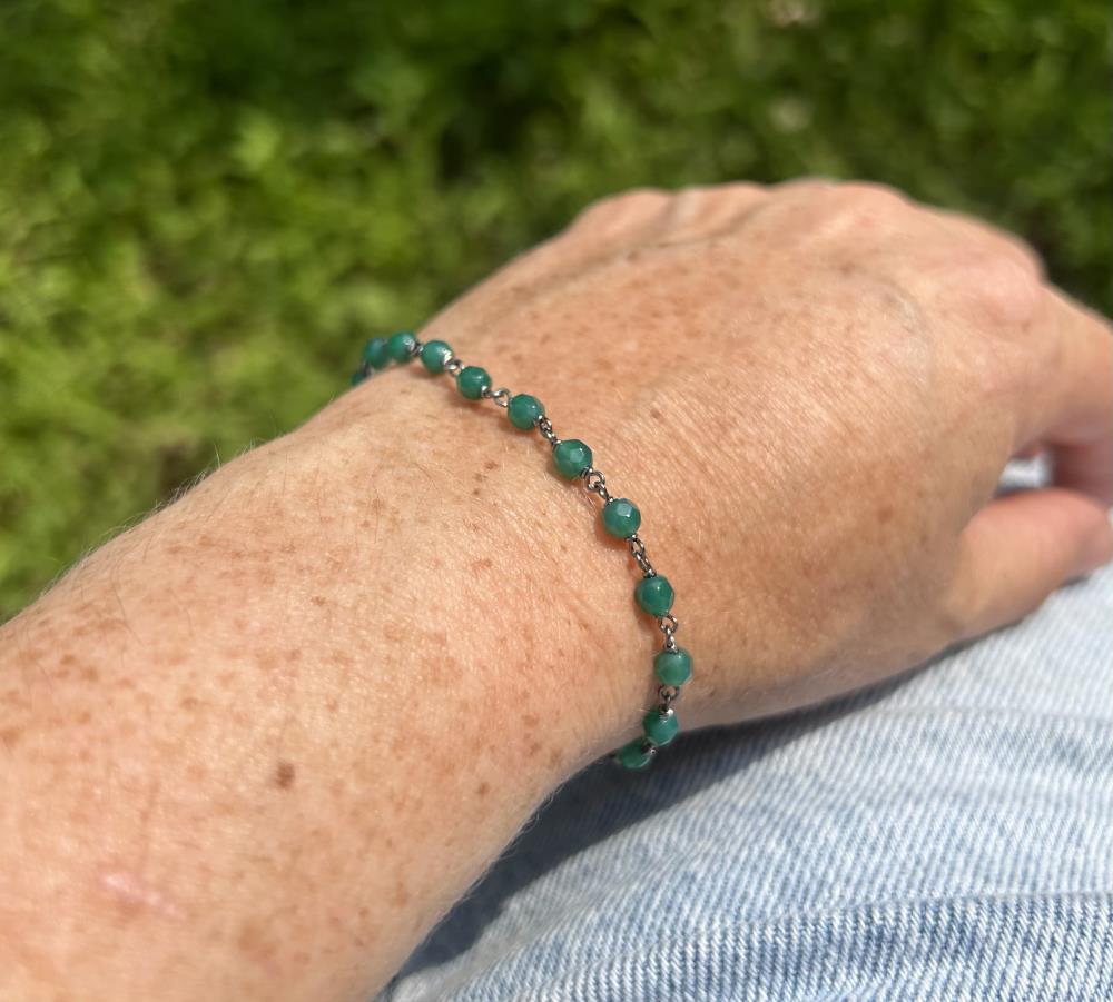 Burnished green Agate bracelet