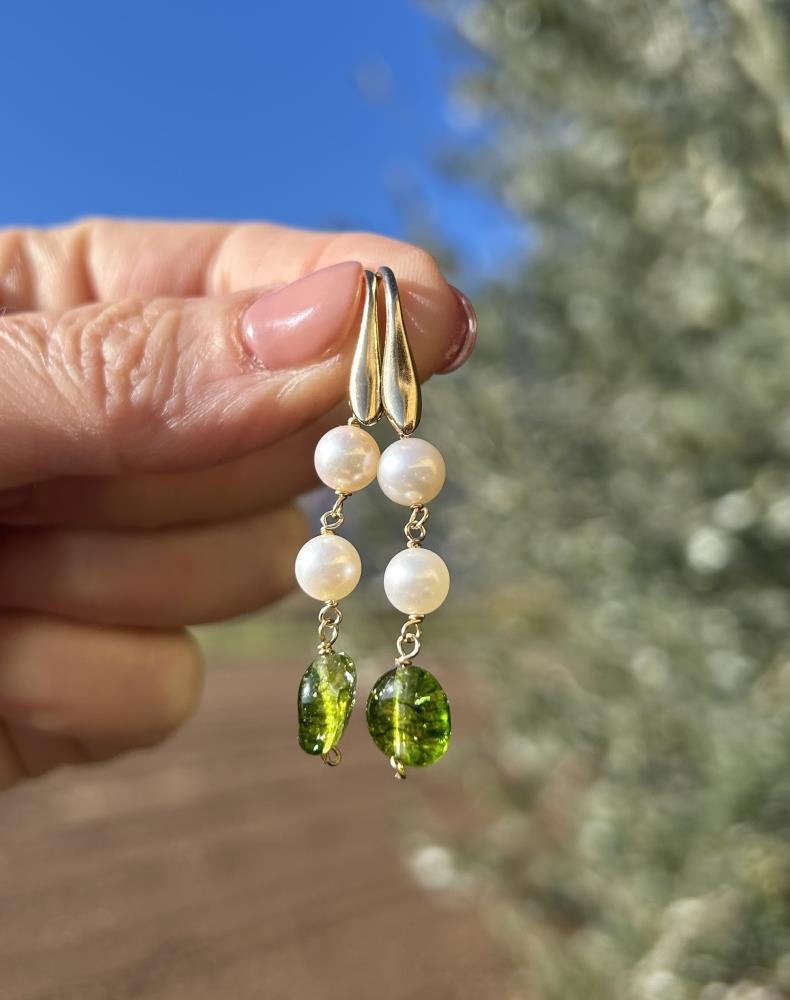 ORECCHINI FLORA CON PIETRE NATURALI