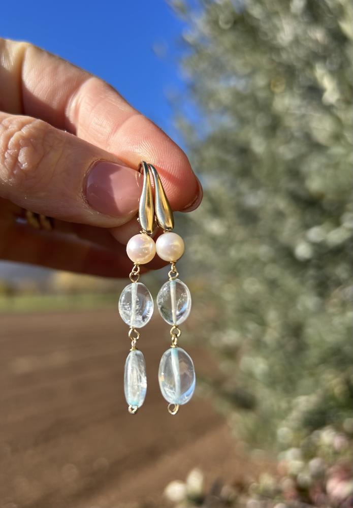 ORECCHINI FLORA CON PIETRE NATURALI